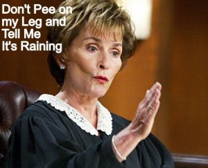 Judge-Judy-Sheindlin- Don't pee on my leg and tell me it's raining